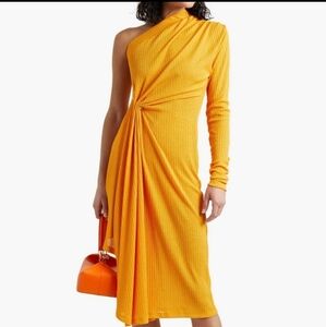 Dodo Bar Or Hanna Ribbed Knit Midi one-sleeved dress, size 10 WORTH ~$1000!